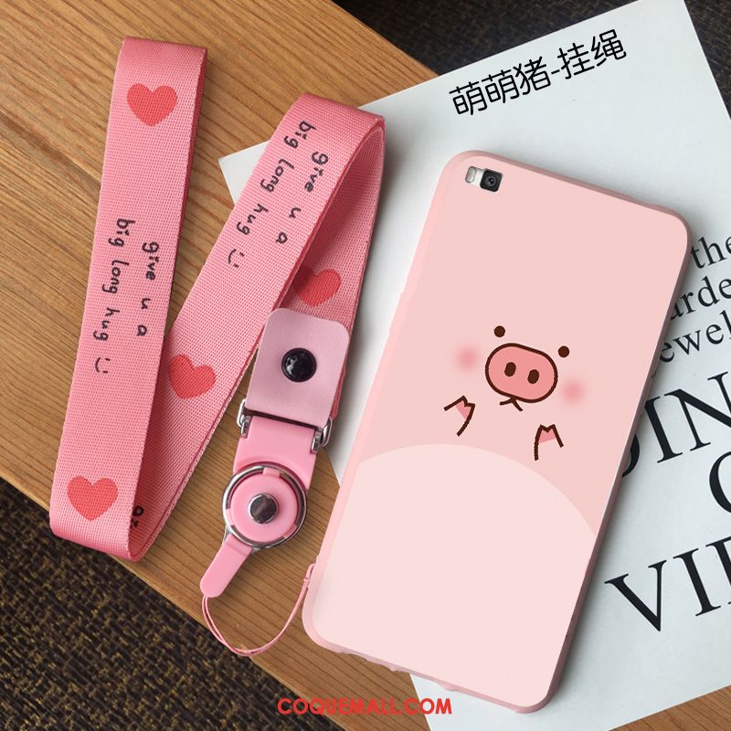 Étui Huawei P8 Protection Téléphone Portable Délavé En Daim, Coque Huawei P8 Haute Rose