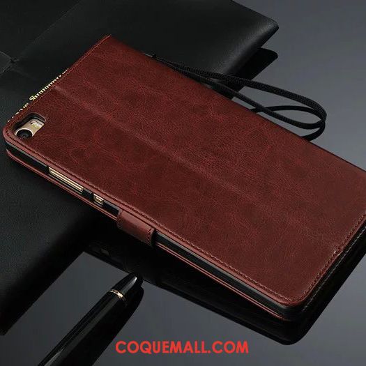 Étui Huawei P8 Tout Compris Protection Étui En Cuir, Coque Huawei P8 Téléphone Portable Noir