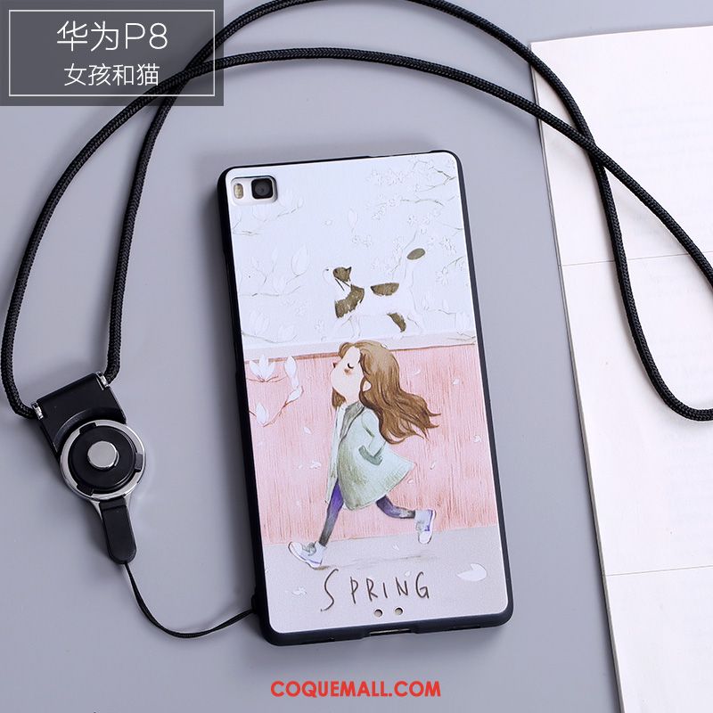 Étui Huawei P8 Transparent Blanc Rouge, Coque Huawei P8 Téléphone Portable Étui En Cuir Beige