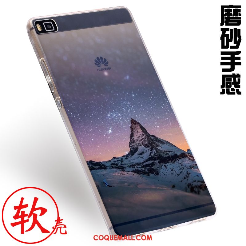 Étui Huawei P8 Téléphone Portable Fluide Doux Gris, Coque Huawei P8 Protection Gaufrage