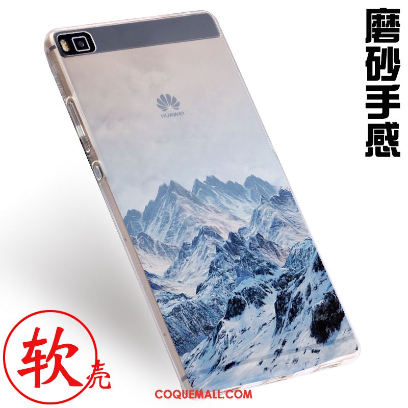 Étui Huawei P8 Téléphone Portable Fluide Doux Gris, Coque Huawei P8 Protection Gaufrage