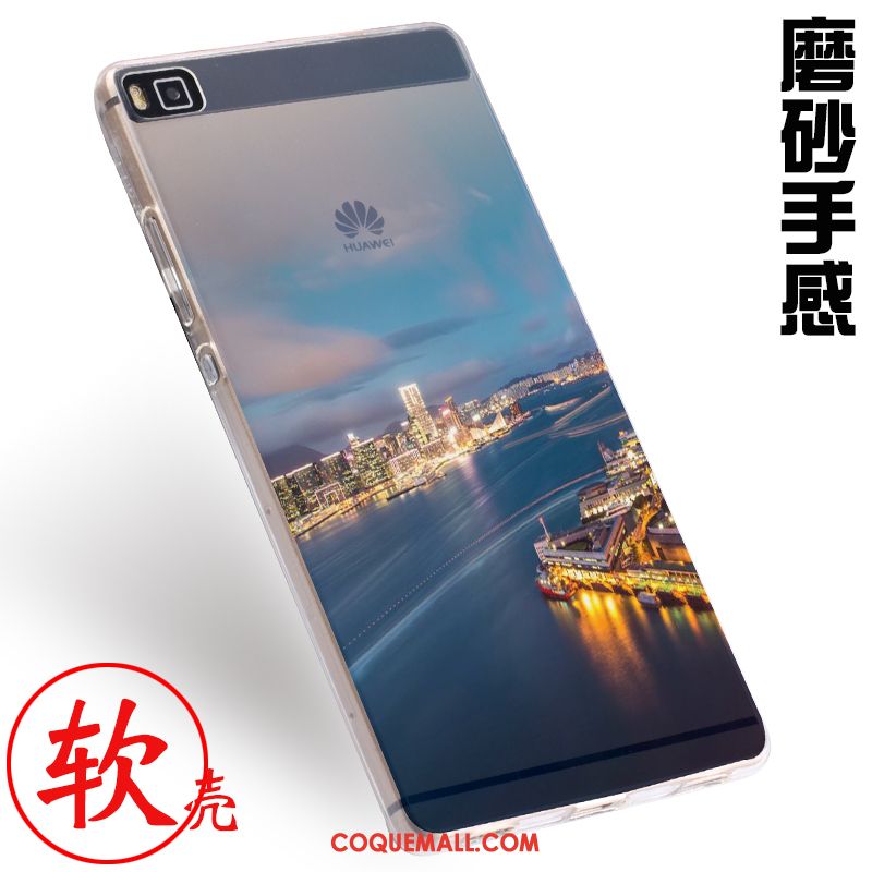 Étui Huawei P8 Téléphone Portable Fluide Doux Gris, Coque Huawei P8 Protection Gaufrage