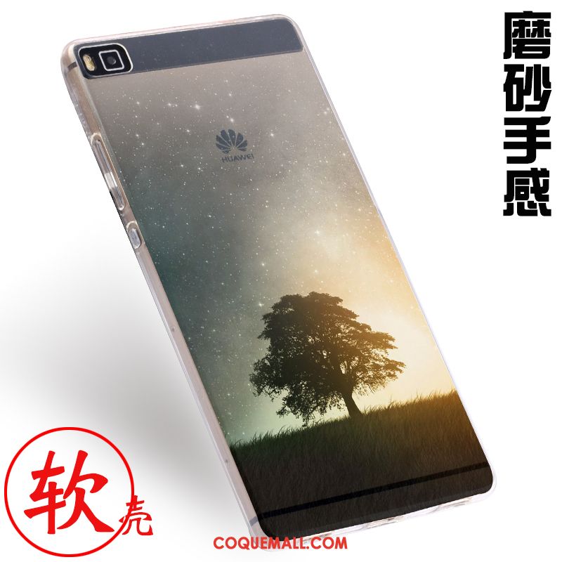 Étui Huawei P8 Téléphone Portable Fluide Doux Gris, Coque Huawei P8 Protection Gaufrage