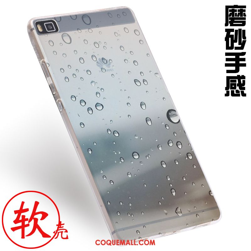 Étui Huawei P8 Téléphone Portable Fluide Doux Gris, Coque Huawei P8 Protection Gaufrage