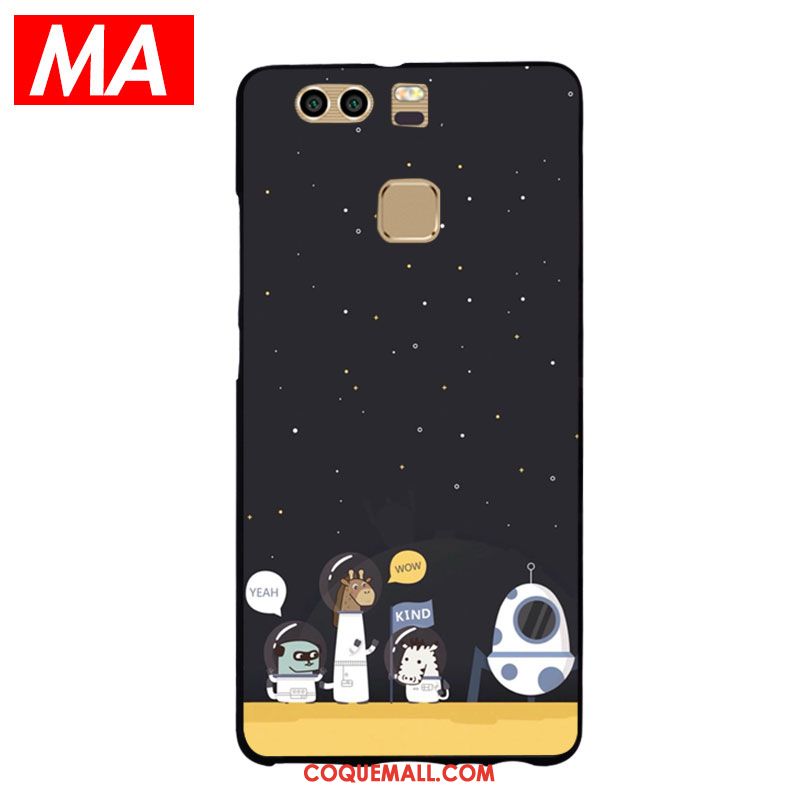 Étui Huawei P9 Animal Fluide Doux Charmant, Coque Huawei P9 Protection Noir