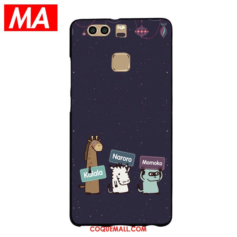 Étui Huawei P9 Animal Fluide Doux Charmant, Coque Huawei P9 Protection Noir