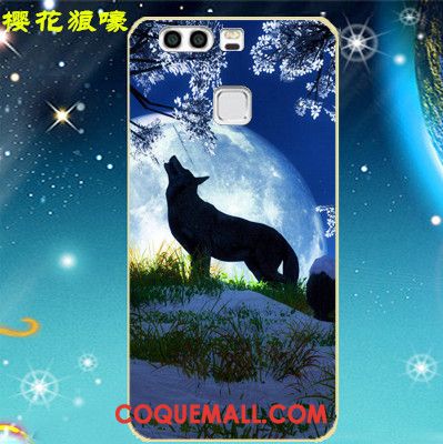 Étui Huawei P9 Border Créatif Téléphone Portable, Coque Huawei P9 Bleu Métal