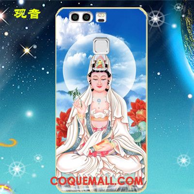 Étui Huawei P9 Border Créatif Téléphone Portable, Coque Huawei P9 Bleu Métal