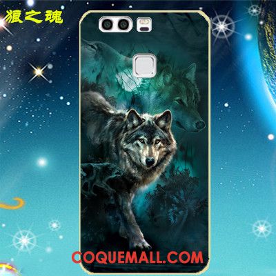 Étui Huawei P9 Border Créatif Téléphone Portable, Coque Huawei P9 Bleu Métal