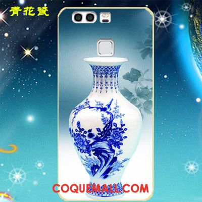 Étui Huawei P9 Border Créatif Téléphone Portable, Coque Huawei P9 Bleu Métal