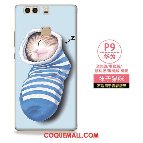 Étui Huawei P9 Charmant Téléphone Portable Silicone, Coque Huawei P9 Bleu Ornements Suspendus