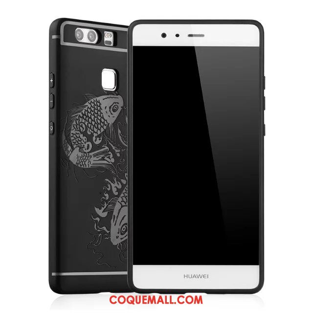 Étui Huawei P9 Incassable Gaufrage Business, Coque Huawei P9 Créatif Téléphone Portable