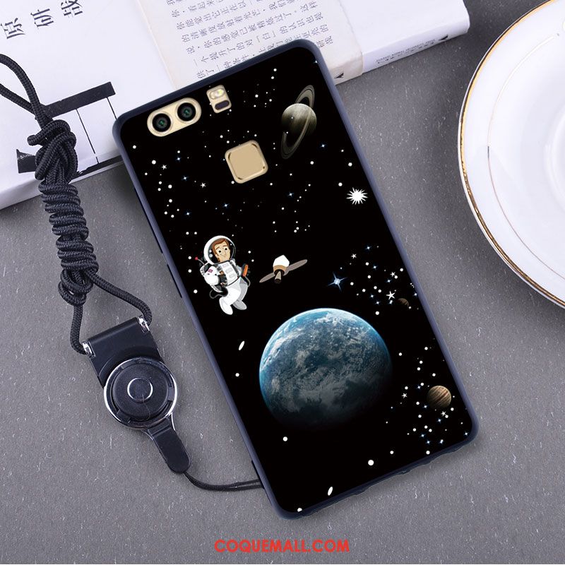 Étui Huawei P9 Incassable Téléphone Portable Fluide Doux, Coque Huawei P9 Gaufrage Jaune