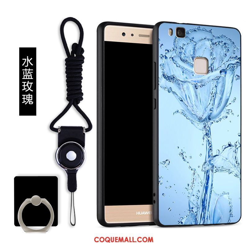 Étui Huawei P9 Lite Cou Suspendu Luxe Bleu, Coque Huawei P9 Lite Fluide Doux Protection