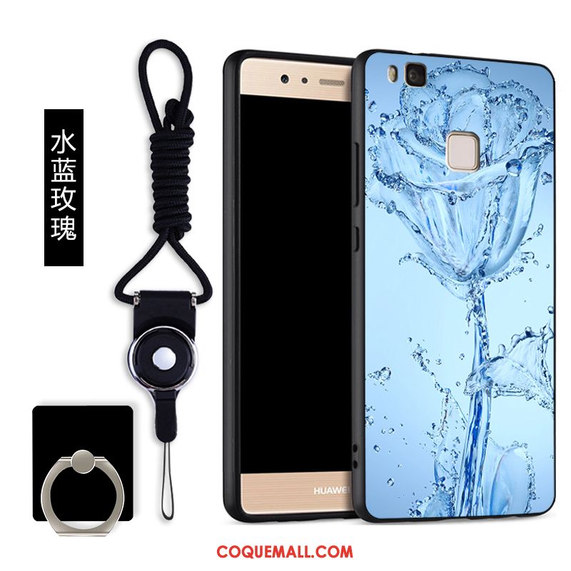 Étui Huawei P9 Lite Cou Suspendu Luxe Bleu, Coque Huawei P9 Lite Fluide Doux Protection