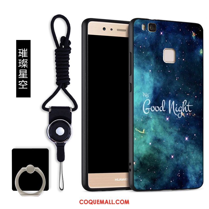 Étui Huawei P9 Lite Cou Suspendu Luxe Bleu, Coque Huawei P9 Lite Fluide Doux Protection