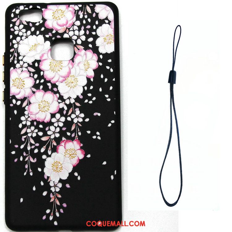 Étui Huawei P9 Lite Gaufrage Jaune Fleur, Coque Huawei P9 Lite Peinture Jeunesse