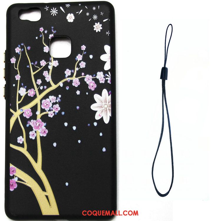 Étui Huawei P9 Lite Gaufrage Jaune Fleur, Coque Huawei P9 Lite Peinture Jeunesse