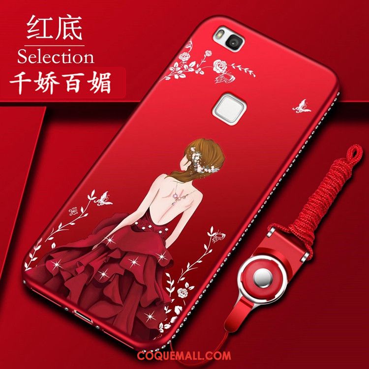 Étui Huawei P9 Lite Ornements Suspendus Jeunesse Rouge, Coque Huawei P9 Lite Protection Strass