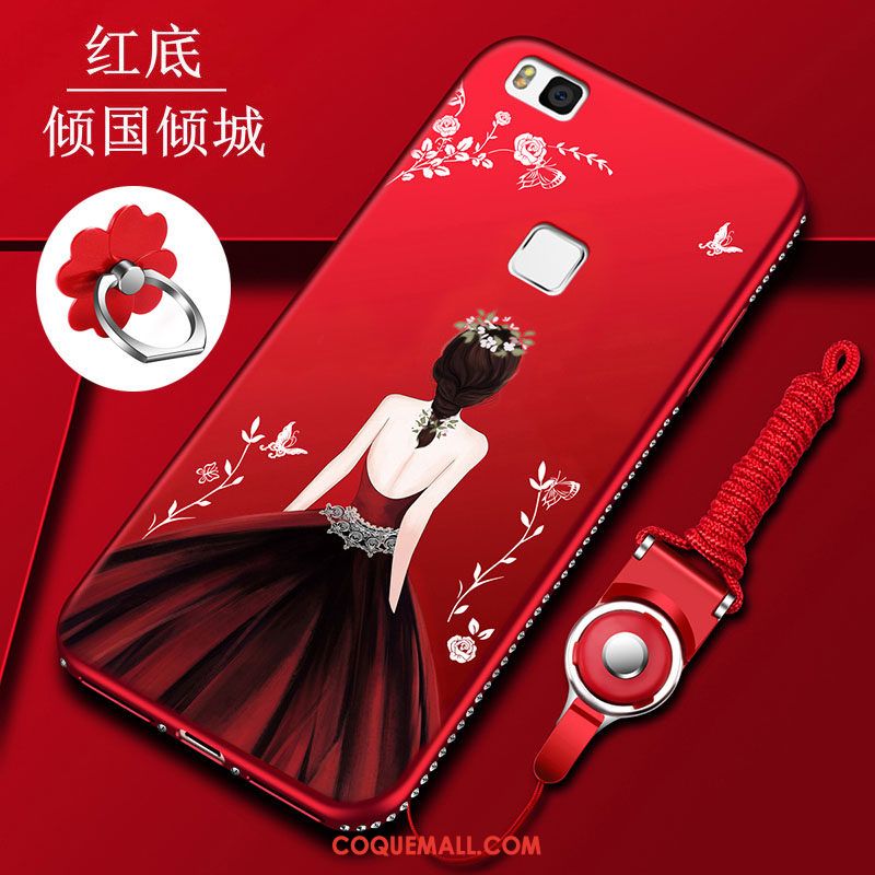 Étui Huawei P9 Lite Ornements Suspendus Silicone Téléphone Portable, Coque Huawei P9 Lite Jeunesse Rouge