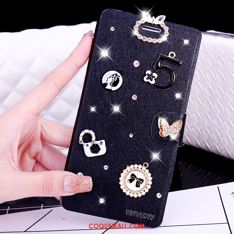 Étui Huawei P9 Lite Protection Strass Jeunesse, Coque Huawei P9 Lite Noir Étui En Cuir