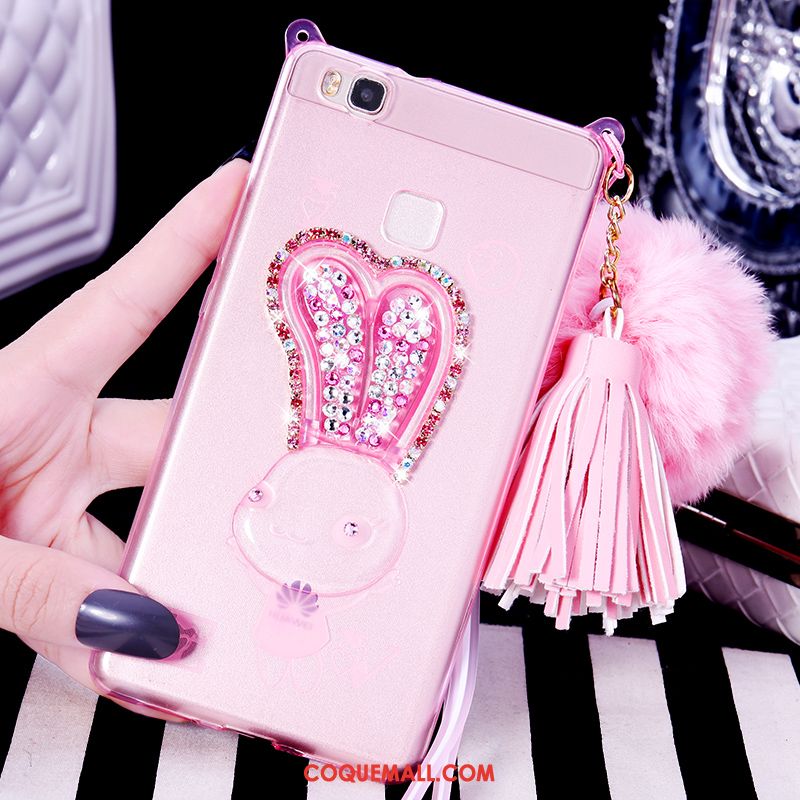 Étui Huawei P9 Lite Téléphone Portable Fluide Doux Ornements Suspendus, Coque Huawei P9 Lite Strass Violet