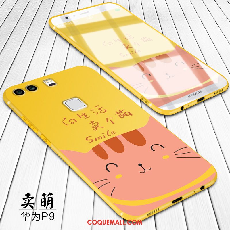 Étui Huawei P9 Net Rouge Fluide Doux Silicone, Coque Huawei P9 Protection Dessin Animé