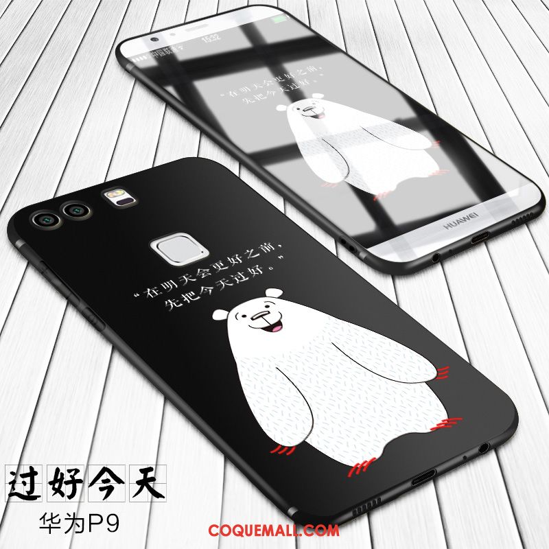 Étui Huawei P9 Net Rouge Fluide Doux Silicone, Coque Huawei P9 Protection Dessin Animé