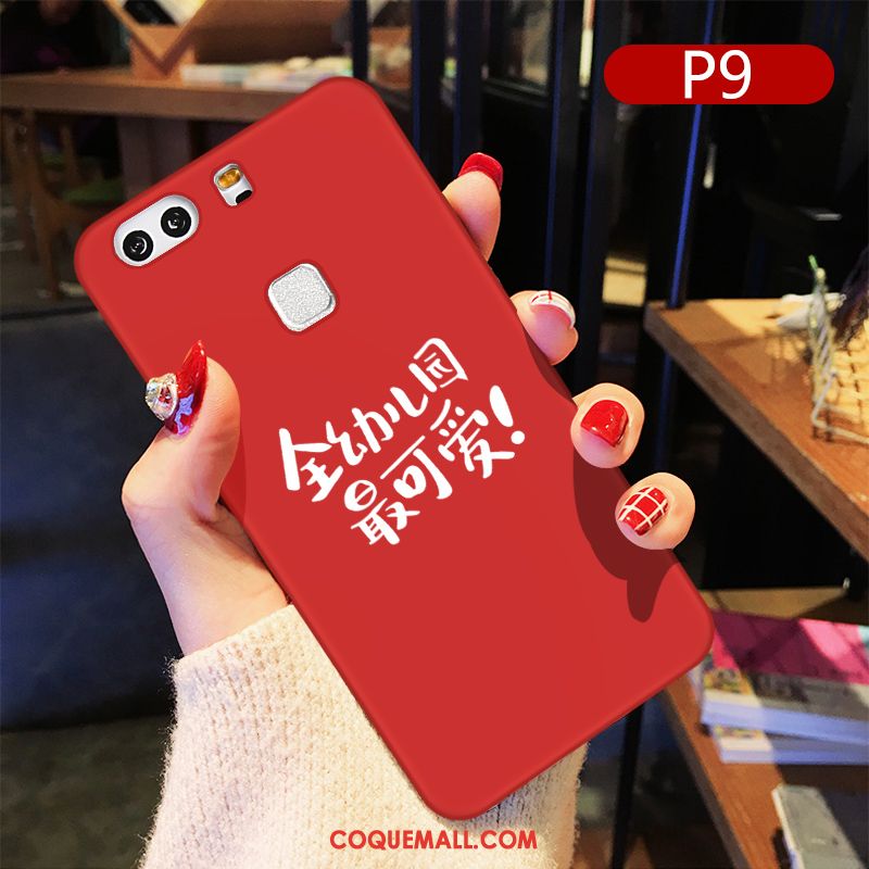 Étui Huawei P9 Personnalité Créatif Téléphone Portable, Coque Huawei P9 Rouge Charmant
