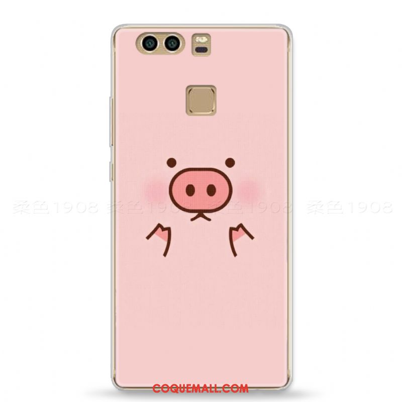 Étui Huawei P9 Personnalité Fluide Doux Dessin Animé, Coque Huawei P9 Téléphone Portable Rose