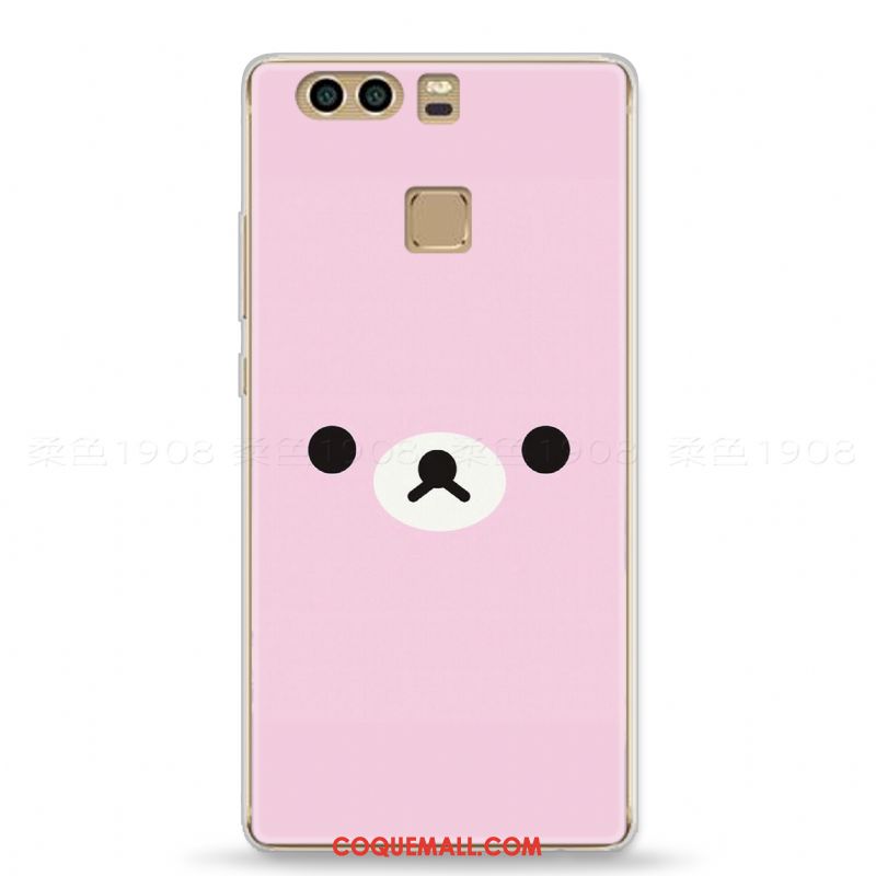 Étui Huawei P9 Personnalité Fluide Doux Dessin Animé, Coque Huawei P9 Téléphone Portable Rose