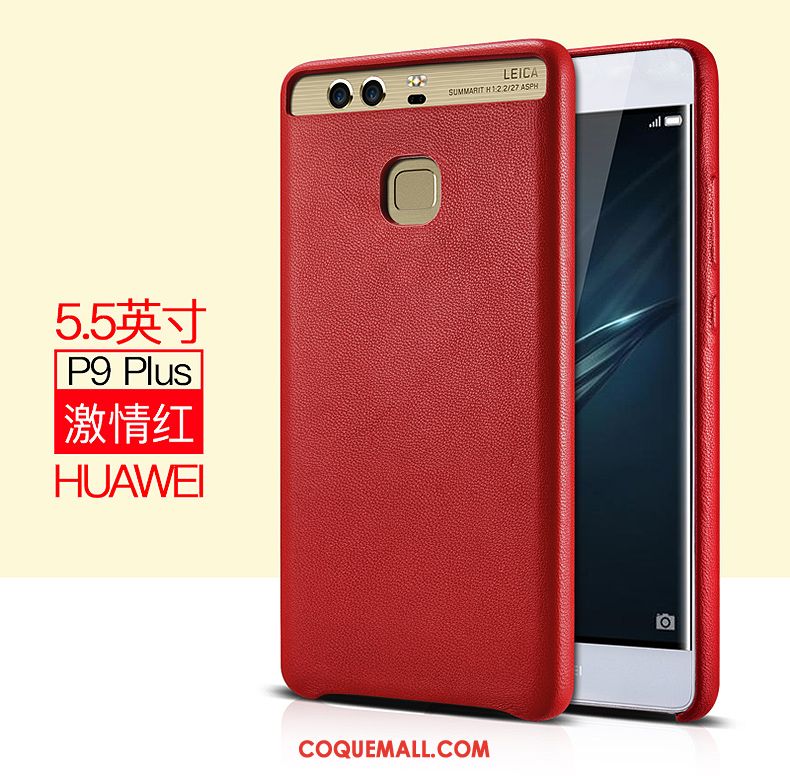 Étui Huawei P9 Plus Cuir Véritable Racé Incassable, Coque Huawei P9 Plus Protection Business Braun