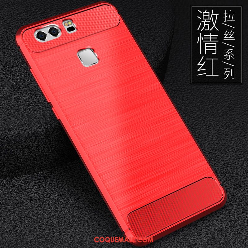 Étui Huawei P9 Plus Incassable Fluide Doux Tout Compris, Coque Huawei P9 Plus Rouge Téléphone Portable