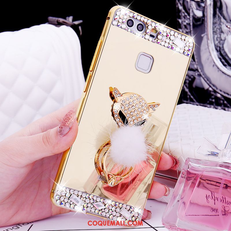 Étui Huawei P9 Plus Incassable Téléphone Portable Or Rose, Coque Huawei P9 Plus Strass Métal