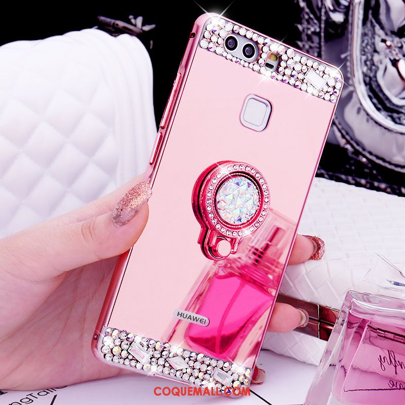 Étui Huawei P9 Plus Incassable Téléphone Portable Or Rose, Coque Huawei P9 Plus Strass Métal