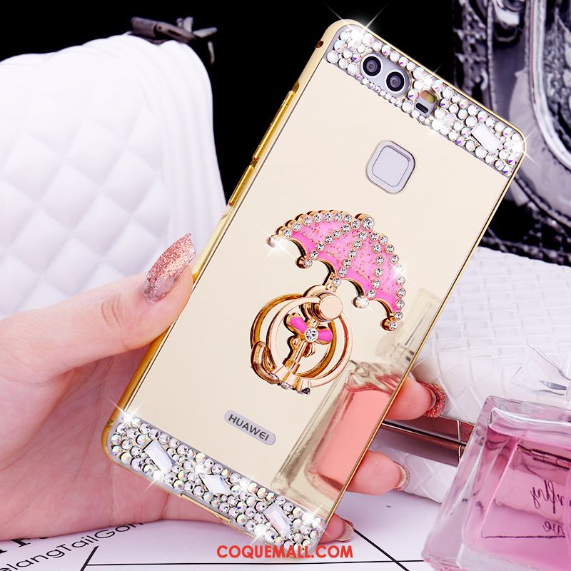 Étui Huawei P9 Plus Incassable Téléphone Portable Or Rose, Coque Huawei P9 Plus Strass Métal