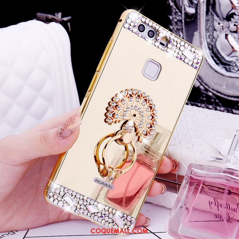 Étui Huawei P9 Plus Incassable Téléphone Portable Or Rose, Coque Huawei P9 Plus Strass Métal