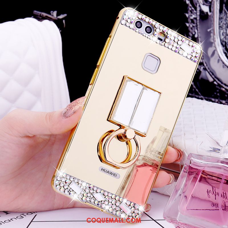 Étui Huawei P9 Plus Incassable Téléphone Portable Or Rose, Coque Huawei P9 Plus Strass Métal