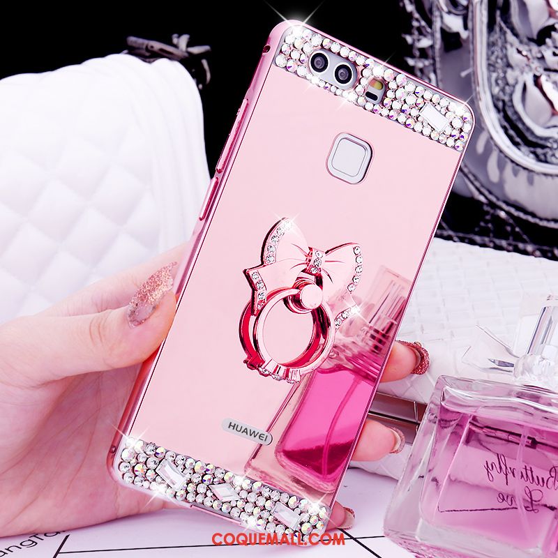 Étui Huawei P9 Plus Incassable Téléphone Portable Or Rose, Coque Huawei P9 Plus Strass Métal