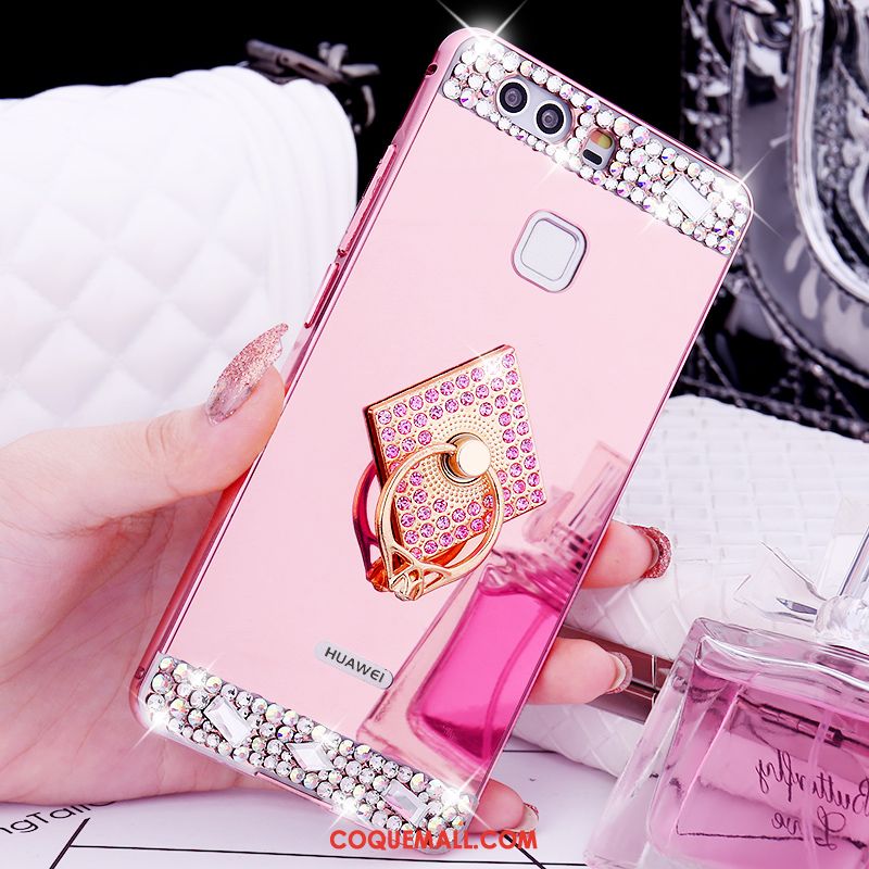 Étui Huawei P9 Plus Incassable Téléphone Portable Or Rose, Coque Huawei P9 Plus Strass Métal