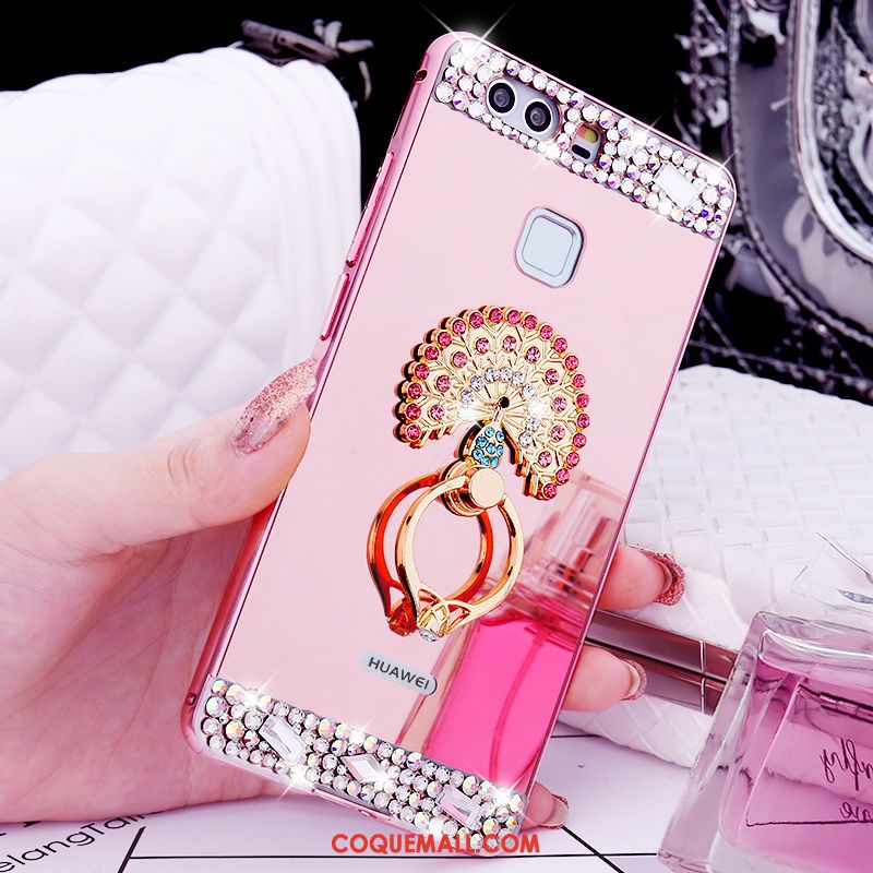 Étui Huawei P9 Plus Incassable Téléphone Portable Or Rose, Coque Huawei P9 Plus Strass Métal