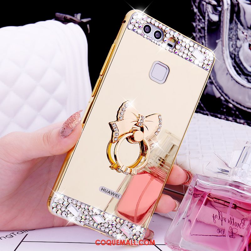 Étui Huawei P9 Plus Incassable Téléphone Portable Or Rose, Coque Huawei P9 Plus Strass Métal