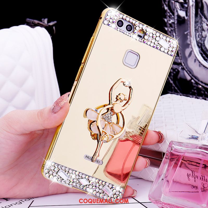 Étui Huawei P9 Plus Incassable Téléphone Portable Or Rose, Coque Huawei P9 Plus Strass Métal