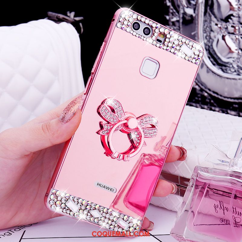 Étui Huawei P9 Plus Incassable Téléphone Portable Or Rose, Coque Huawei P9 Plus Strass Métal