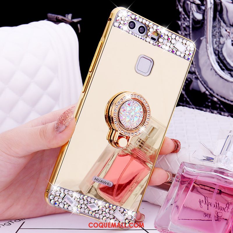 Étui Huawei P9 Plus Incassable Téléphone Portable Or Rose, Coque Huawei P9 Plus Strass Métal