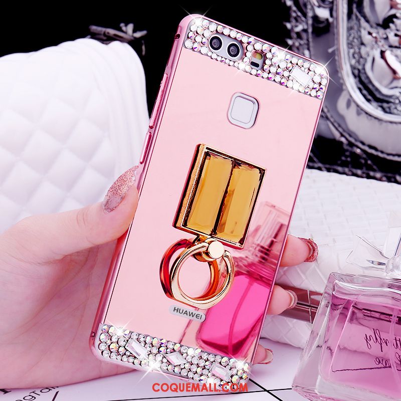 Étui Huawei P9 Plus Incassable Téléphone Portable Or Rose, Coque Huawei P9 Plus Strass Métal