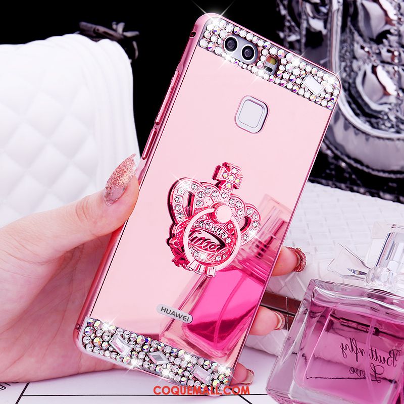 Étui Huawei P9 Plus Incassable Téléphone Portable Or Rose, Coque Huawei P9 Plus Strass Métal