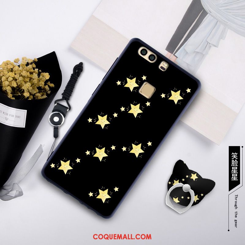 Étui Huawei P9 Plus Ornements Suspendus Anneau Tempérer, Coque Huawei P9 Plus Membrane Silicone