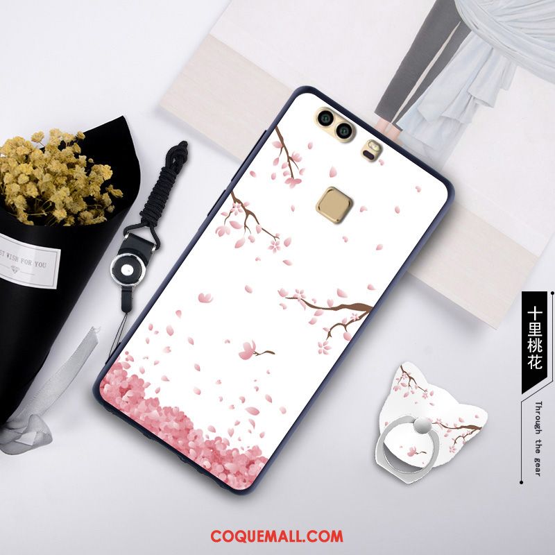 Étui Huawei P9 Plus Ornements Suspendus Anneau Tempérer, Coque Huawei P9 Plus Membrane Silicone