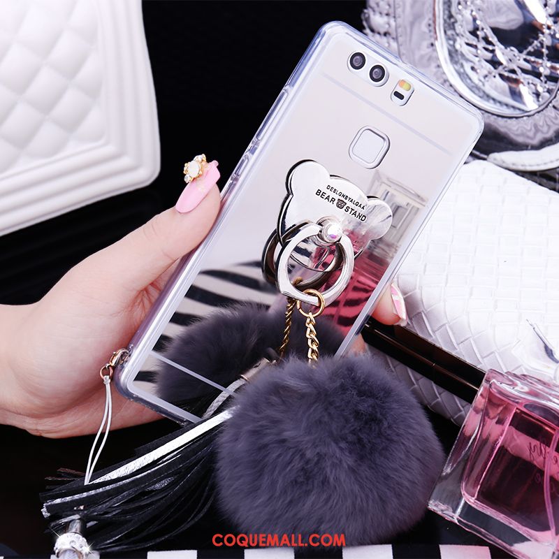 Étui Huawei P9 Plus Ours Petit Une Agrafe, Coque Huawei P9 Plus Boucle Peluche Champagner Farbe